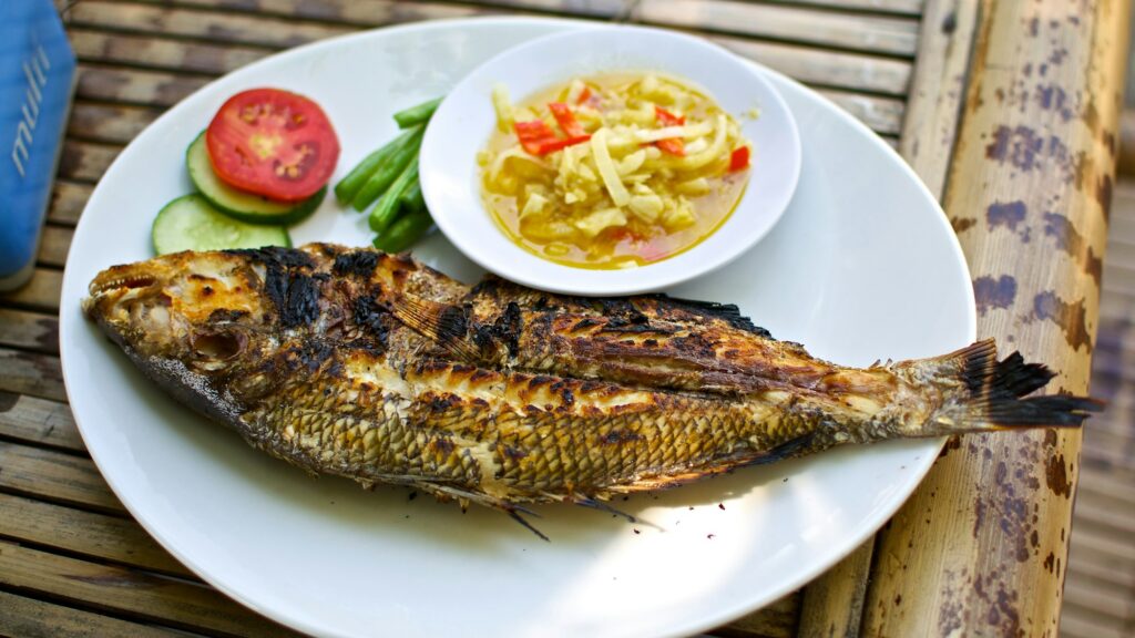 Grilled ocean fish Indonesian food