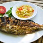 Grilled ocean fish Indonesian food